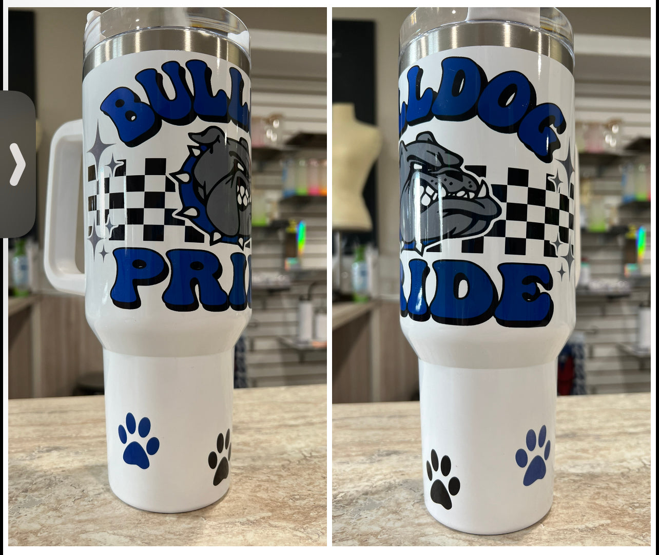 BULLDOG  40 OZ TUMBLER WITH HANDLE AND STRAW