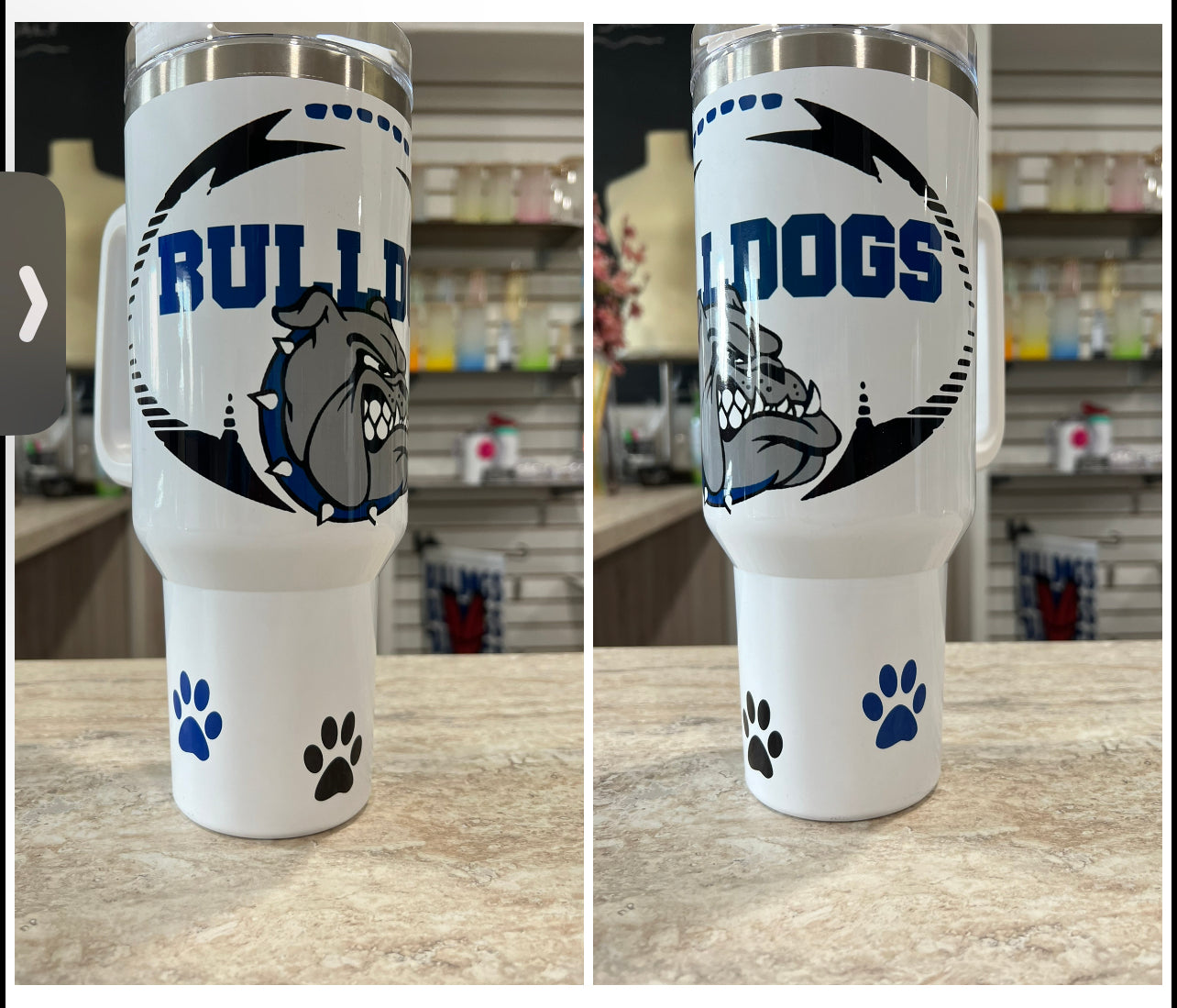 BULLDOG  40 OZ TUMBLER WITH HANDLE AND STRAW