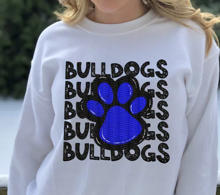 BULLDOGS PAW PRINT STAMP SHIRT