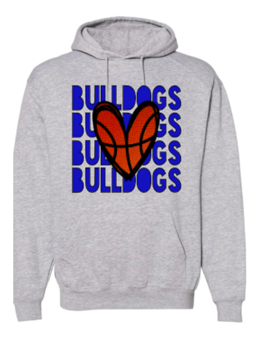 BULLDOGS BASKETBALL HEART SHIRT