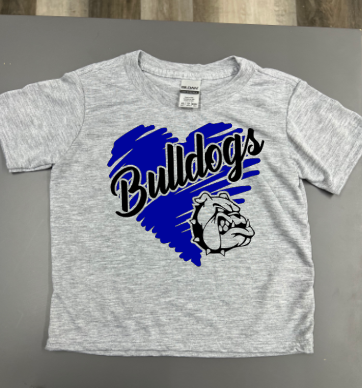 INFANT AND TODDLER BULLDOG HEART SHIRT